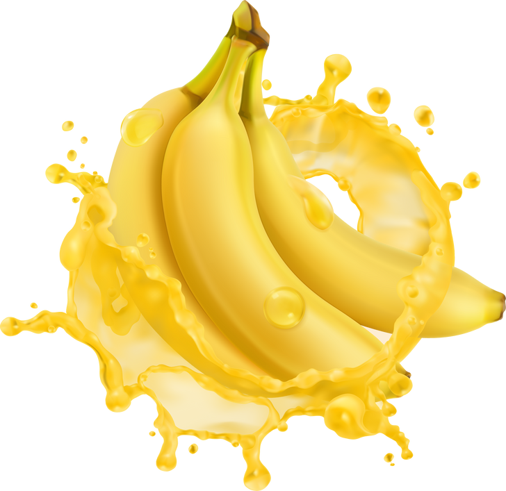 Realistic banana juice splash 3d icon